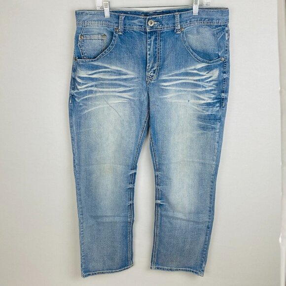 Axe & Crown Jeans Slim Fit Men's W 36 L 30 Whiskered Straight Scratchy * - Picture 1 of 12